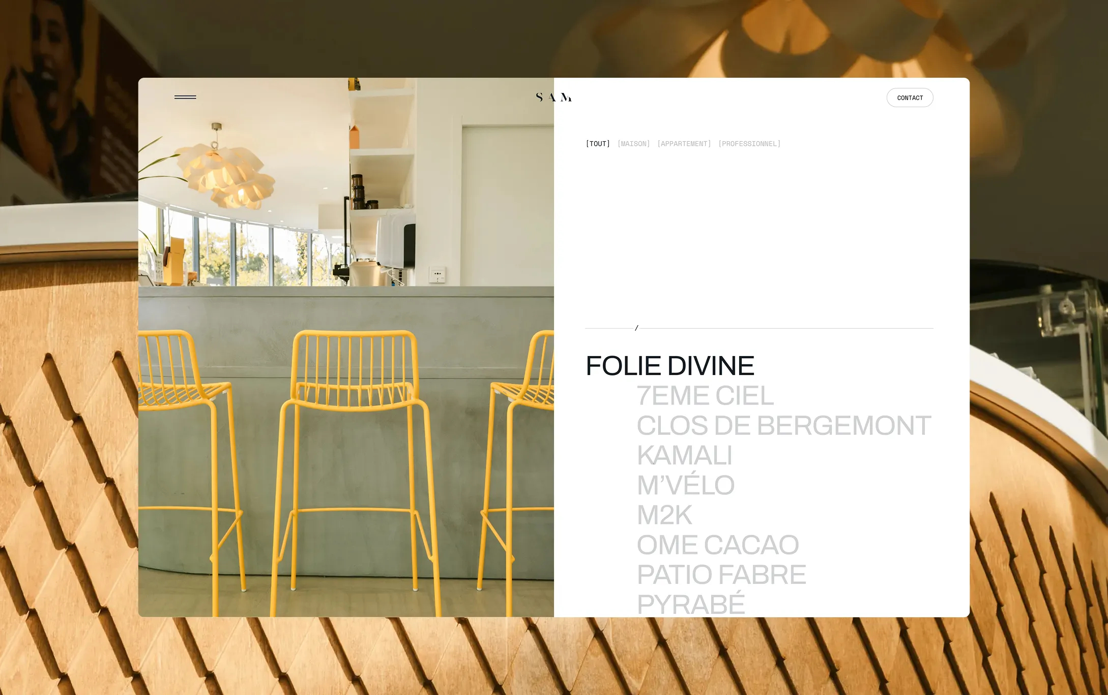 Vue paysage formulaire sam